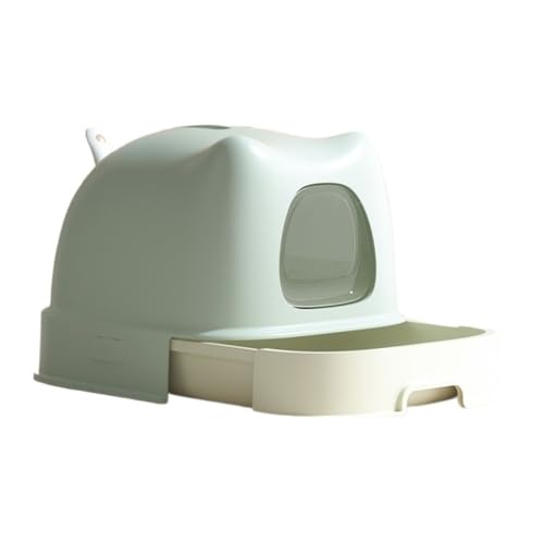 Katzentoilette, Große, abgedeckte Katzentoilette mit Deckel und Schaufel, geschlossene Katzentoilette for den Innenbereich for mittelgroße und große Katzen Katzentoilette(Dark Green) von UANFHWZF