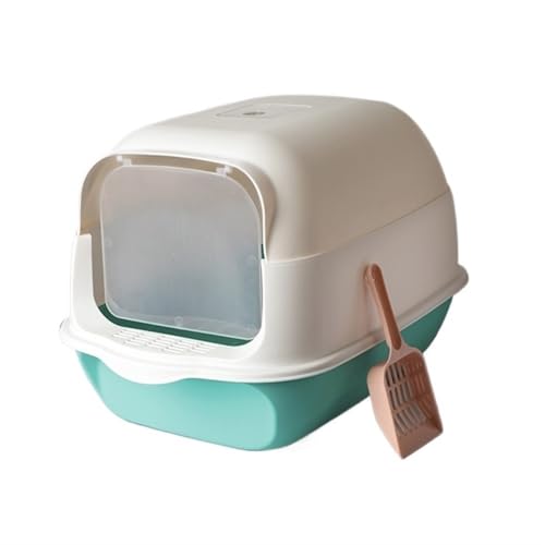 Katzentoilette, Große, geschlossene Katzentoilette mit Deckel und Schaufel, Blackout-Sichtschutz-Design Katzentoilette(Green) von UANFHWZF