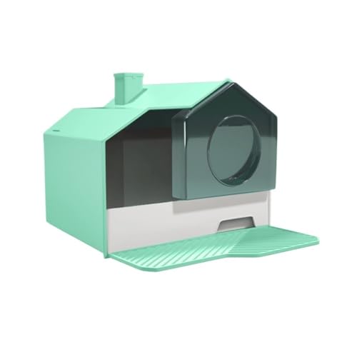 Katzentoilette, Große, geschlossene Katzentoilette mit Schaufel und Matte, leicht zu reinigen for mehrere Katzen Katzentoilette(Green) von UANFHWZF