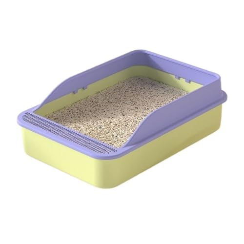 Katzentoilette, Katzentoilette mit offenem Deckel, hohen Seitenwänden und abnehmbarem Becken, inklusive Schaufel Katzentoilette(Purple) von UANFHWZF