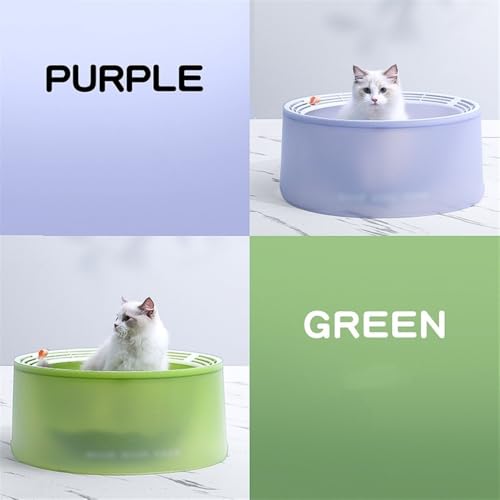 Katzentoilette, Katzentoilette mit offener Oberseite, langlebiges Anti-Spritz-Design mit hohen Wänden for Kätzchen Katzentoilette(Purple) von UANFHWZF