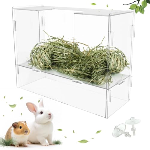 UCANVIN Kaninchen-Heu-Futterstation mit Deckel, Futternapf zum Aufhängen, Futterspender für Kaninchen, Meerschweinchen, Chinchilla, 3005 ml, großes Fassungsvermögen, 1 Packung von UCANVIN