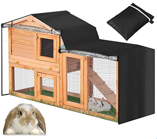 UCARE Kaninchenstallabdeckung Dreieck 420D Oxford Wasserdicht Staubdicht Meerschweinchen Tier Bunny Käfig Schutzhülle für Katzen Hamster Kätzchen Haustiere Haus Zubehör im Winter mit Reißverschlüssen von UCARE