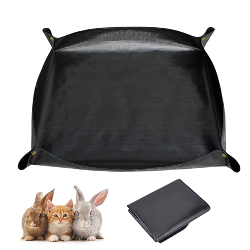Beidseitig wasserdichte Haustier-Laufgittermatte 150x100 cm Wiederverwendbare für Meerschweinchen Kaninchen und andere Kleintiere – Ideal für Haustiergehege und Gartenarbeit (Schwarz)​​ von UCFBWO