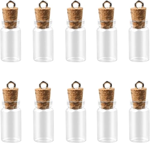 Reagenzgläser aus Glas, Mini-Glasflaschen, Gläser, 20 Stück, Mini-Glasflaschen mit Korken, Glasfläschchen, extra kleine Glasflaschen for DIY-Kunsthandwerksprojekte, Schmuckanhänger(11*22mm) von UDJKSHAL