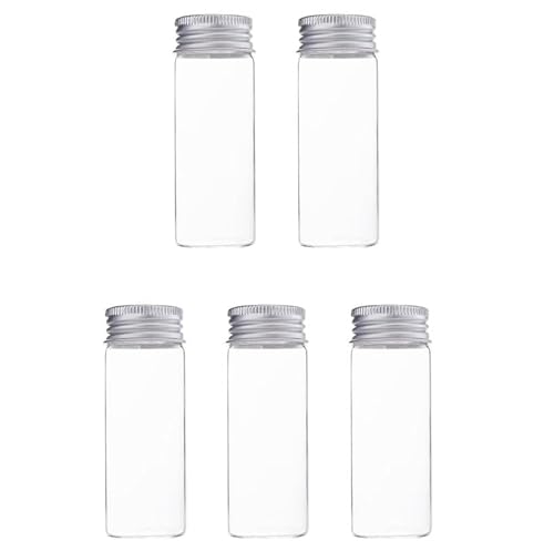 Reagenzgläser aus Glas, Mini-Glasflaschen, Gläser, 5 Stück Mini-Glasflaschen mit Aluminium-Schraubverschluss, Reagenzglas-Set aus Glas, versiegelte Flasche, leer, for Heimwerker, Basteln, Aufbewahrung Reagenzgläser aus Glas, Mini-Glasflaschen, Gläser, 5 Stück Mini-Glasflaschen mit Aluminium-Schraubverschluss, Reagenzglas-Set aus Glas, versiegelte Flasche, leer, for Heimwerker, Basteln, Aufbewahrung von UDJKSHAL