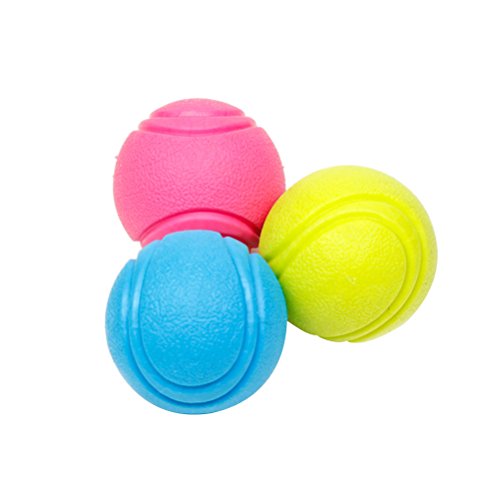 UEETEK 1 Stück Pet Toy Bälle, Durchmesser 5,5 cm, Gummi, Tennisball Zähne Reinigung Spielzeug für Hunde Training Beißen (zufällige Farbe) von UEETEK