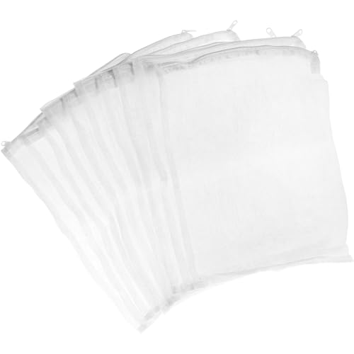 UEETEK 10 Aquarium-Filterbeutel aus Nylon mit Reißverschluss, geeignet für Aquarium, Garten, Teich (24 x 34 cm) von UEETEK