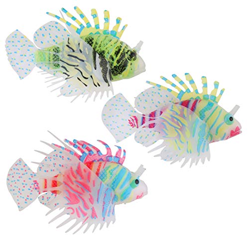 UEETEK 3pcs Aquarium künstlichen Fisch Silikon Rotfeuerfische schweben Dekoration Ornament von UEETEK