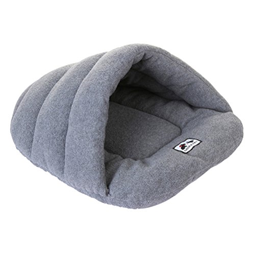 UEETEK Hundehöhle Haustier Schlafsack gemütlich warm Tierbett für Kleine Hunde Katzen Kaninchen Größe XS (Grau) von UEETEK