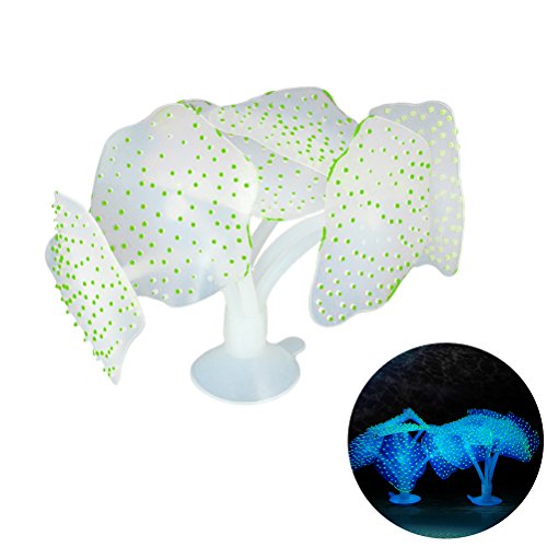 UEETEK Leuchtend Glühend Effekt Künstliche Koralle Pflanze für Fisch Tank Dekorative Aquarium Ornament (Grün) von UEETEK