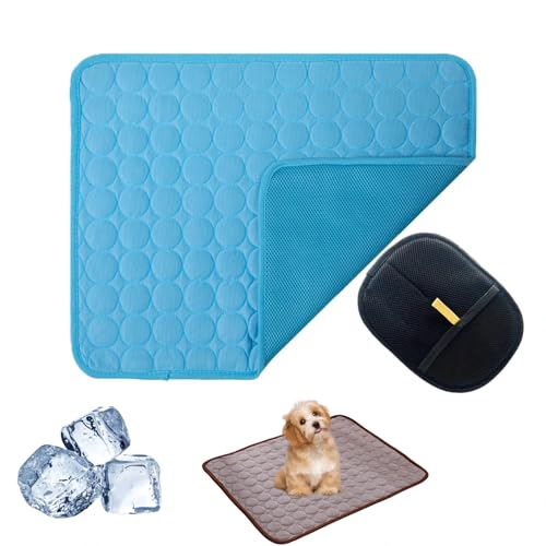 UERSUR Paw Frost Mat for Cats Dogs,2025 Upgrade 3-Layer System Self-Cooling Mat,Cooling Mat for Dogs,Pet Washable for Home,Car,Garden or On The Go (Blue, XS(1 kg oder weniger)) von UERSUR