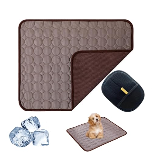 UERSUR Paw Frost Mat for Cats Dogs,2025 Upgrade 3-Layer System Self-Cooling Mat,Cooling Mat for Dogs,Pet Washable for Home,Car,Garden or On The Go (Coffee, S(3 kg oder weniger)) von UERSUR
