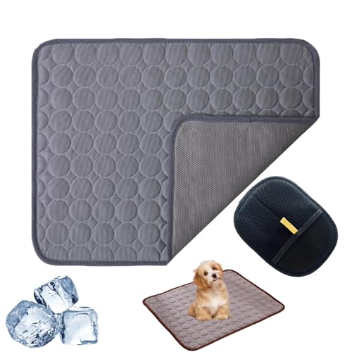 UERSUR Paw Frost Mat for Cats Dogs,2025 Upgrade 3-Layer System Self-Cooling Mat,Cooling Mat for Dogs,Pet Washable for Home,Car,Garden or On The Go (Grey, S(3 kg oder weniger)) von UERSUR