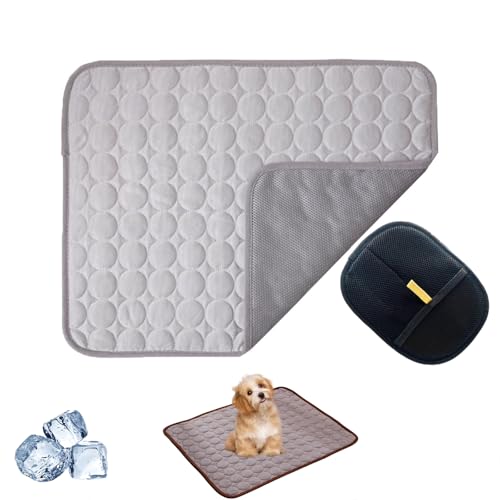 UERSUR Paw Frost Mat for Cats Dogs,2025 Upgrade 3-Layer System Self-Cooling Mat,Cooling Mat for Dogs,Pet Washable for Home,Car,Garden or On The Go (Light Grey, XS(1 kg oder weniger)) von UERSUR