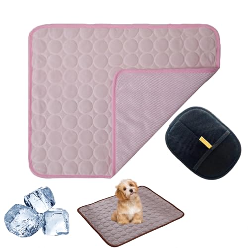 UERSUR Paw Frost Mat for Cats Dogs,2025 Upgrade 3-Layer System Self-Cooling Mat,Cooling Mat for Dogs,Pet Washable for Home,Car,Garden or On The Go (Pink, L(15 kg oder weniger)) von UERSUR