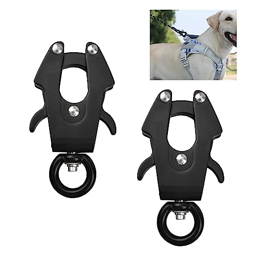UFURMATE Frosch-Clip, 2-teilige Aluminium-Verriegelungs-Hundeleinenschnalle mit einer Gewichtskapazität von 770 lbs Schnellverschluss-Schnallen-Hundeleinenverschluss 360-Grad-Drehclip (15mm Rundring) von UFURMATE