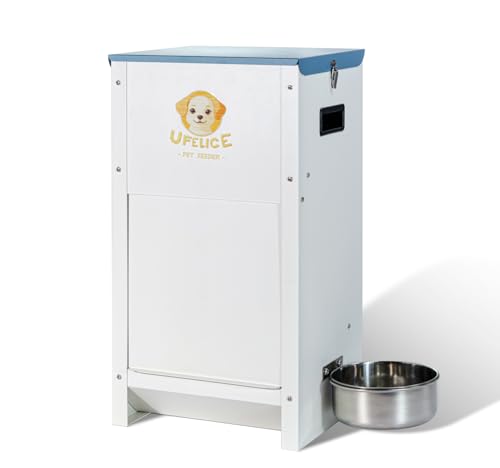 UFelice Hundefutterstation – 11,3 kg robuster Futterspender für Haustiere, automatische Hundefutterstation, Haustierhütte, verzinkter Stahl, für mittelgroße und große Hunde im Freien UFelice Hundefutterstation – 11,3 kg robuster Futterspender für Haustiere, automatische Hundefutterstation, Haustierhütte, verzinkter Stahl, für mittelgroße und große Hunde im Freien von UFelice
