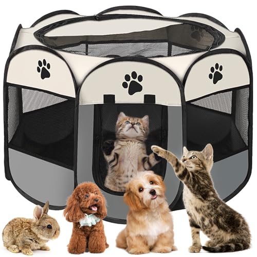 Welpenauslauf Faltbare Hundebox für Zuhause Welpenlaufstall 74x74x43cm Katzengehege für Drinnen Outdoor Hundekäfig Hundezelt Freilaufgehege Kaninchen Laufstall Katze Hund Katzen Zelt Kleintiergehege Welpenauslauf Faltbare Hundebox für Zuhause Welpenlaufstall 74x74x43cm Katzengehege für Drinnen Outdoor Hundekäfig Hundezelt Freilaufgehege Kaninchen Laufstall Katze Hund Katzen Zelt Kleintiergehege von UGBO