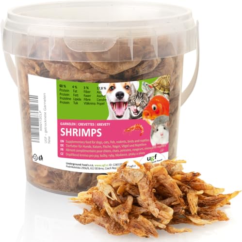 UGF - Getrocknete Garnelen 500 ml ≈ 75g Eimer, Shrimp Insekten, Vogelfutter Wildvögel Ganzjährig, Hunde Leckerlis, Schildkröten Futter, Nagetierefutter, Eidechsenfutter, Fischfutter UGF - Getrocknete Garnelen 500 ml ≈ 75g Eimer, Shrimp Insekten, Vogelfutter Wildvögel Ganzjährig, Hunde Leckerlis, Schildkröten Futter, Nagetierefutter, Eidechsenfutter, Fischfutter von UGF Underground Food