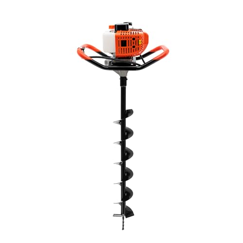 UHDUIG 52cc Benzin Erdbohrer 1460W Erdbohrer mit 4"" 6"" 8"" Bit Elektrisch Geräuscharm Praktischer Trichter Sich für Installation Zaunpfosten und -Decks, das Pflanzen von Bäumen von UHDUIG