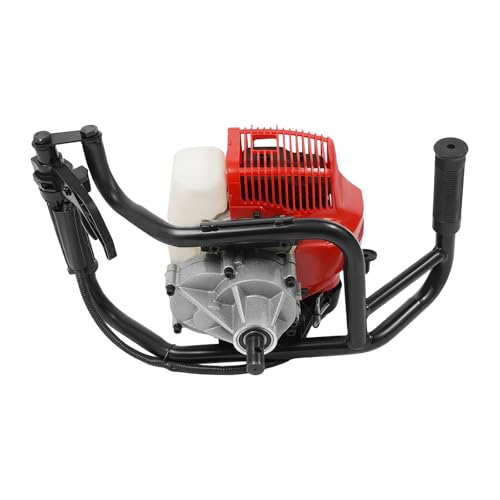UHDUIG Erdbohrer-Motor 52CC 2-Takt-Gasmotor für Erdbohrer Gartenbohrer Benzinbetrieben mit Nachfüllflasche Einstellbares Design für Gärten Ackerland Installation von Leitplanken von UHDUIG