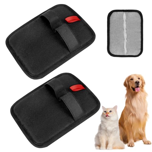 UICCVOKK Tierhaarentferner Handschuh, 2 Stück Automatische Erfassung elektrostatischer Katzenhaarentferner, Pet Hair Remover für Katzen & Hunde, Wiederverwendbar zur Fellpflege im Alltag von UICCVOKK