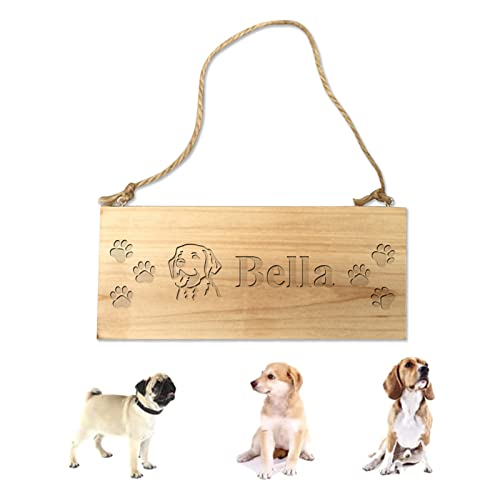Personalisiertes Hundekäfig-Schild, individuell graviertes hängendes Hundehütten-Namensschild mit Hunderassen-Silhouette, hölzernes Bauernhaus-Dekor, handgemachtes Geschenk von UIDMEN