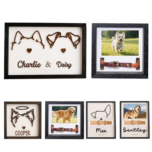 UIDMEN Personalisierter Haustier-Gedenk-Bilderrahmen, personalisierbarer Hundeohrrahmen mit Namen, Hundehalsband, Gedenkgeschenk für Hundeliebhaber, Geschenk für Hundeliebhaber, Geschenk zum Vergehen UIDMEN Personalisierter Haustier-Gedenk-Bilderrahmen, personalisierbarer Hundeohrrahmen mit Namen, Hundehalsband, Gedenkgeschenk für Hundeliebhaber, Geschenk für Hundeliebhaber, Geschenk zum Vergehen von UIDMEN