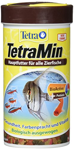 TetraMin (Hauptfutter für alle Zierfische in Flockenform mit Präbiotika, für ein langes und gesundes Fischleben und klares Wasser), 250 ml Dose von UINCLU