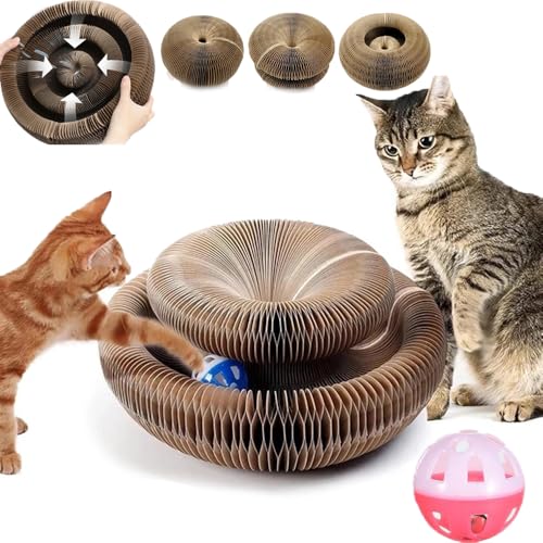 UIRPK Kitty Kurlz,Kitty Kurlz™ – Marlene's Pet Shop,Cat Accordion Toy,Magic Organ Cat Scratch Board,Foldable Accordion Cat Toy with Ball,Kitty Kurlz Cat Scratchers for Indoor Cats (1PCS) von UIRPK