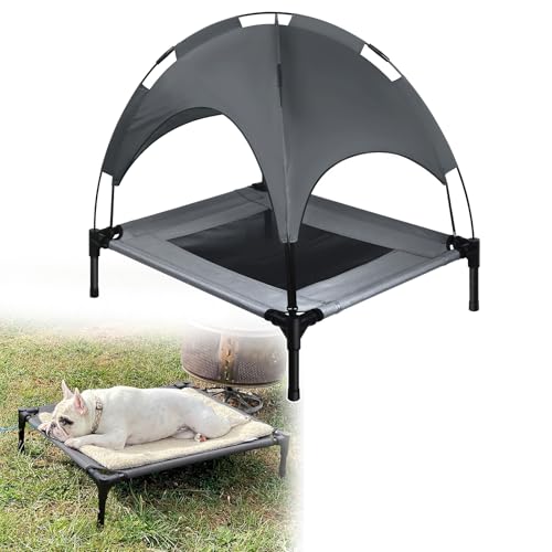 UISEBER Hundebett Erhöhtes Haustierbett 76 x 61 x 76 cm Hundeliege Outdoor mit Überdach für große Hunde bis 40 kg Wasserdicht Hundebetten für Innen und Außen Grau +Schwarz【M】 UISEBER Hundebett Erhöhtes Haustierbett 76 x 61 x 76 cm Hundeliege Outdoor mit Überdach für große Hunde bis 40 kg Wasserdicht Hundebetten für Innen und Außen Grau +Schwarz【M】 von UISEBRT