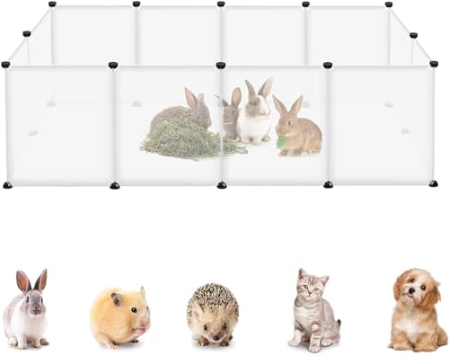 UISEBRT Freigehege Gittergehege für Kaninchen, Meerschweinchen Käfig Gehege, Kleintierkäfig ohne Tür, Welpenauslauf Kleintiergehege, Freilaufgehege für Innen und Aussen, 145x75x48 cm, Transparent UISEBRT Freigehege Gittergehege für Kaninchen, Meerschweinchen Käfig Gehege, Kleintierkäfig ohne Tür, Welpenauslauf Kleintiergehege, Freilaufgehege für Innen und Aussen, 145x75x48 cm, Transparent von UISEBRT