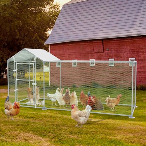 UISEBRT Freilaufgehege Hühnerstall Hühnerhaus Verzinkter Stahlrahmen Geflügelstall Freigehege mit Schloss für Hühner und Kleintiere 3x1x1,5m UISEBRT Freilaufgehege Hühnerstall Hühnerhaus Verzinkter Stahlrahmen Geflügelstall Freigehege mit Schloss für Hühner und Kleintiere 3x1x1,5m von UISEBRT