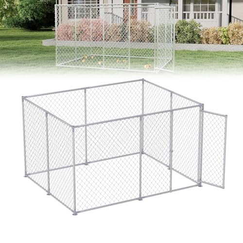 UISEBRT Hühnerstall 250x200x150cm Hühnerkäfig Freilaufgehege Hühnerhaus aus Verzinktem Rohren Geflügelstall Freigehege mit Abschließbarem Tür für Hühner Kaninchen Geflügel Kleintiere von UISEBRT