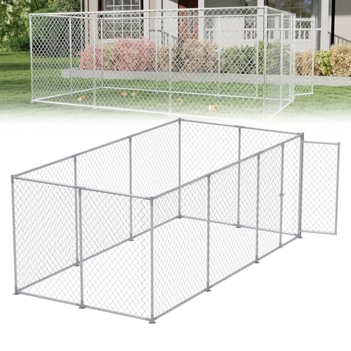 UISEBRT Hühnerstall 400x200x150cm Hühnerkäfig Freilaufgehege Hühnerhaus aus Verzinktem Rohren Geflügelstall Freigehege mit Abschließbarem Tür für Hühner Kaninchen Geflügel Kleintiere von UISEBRT