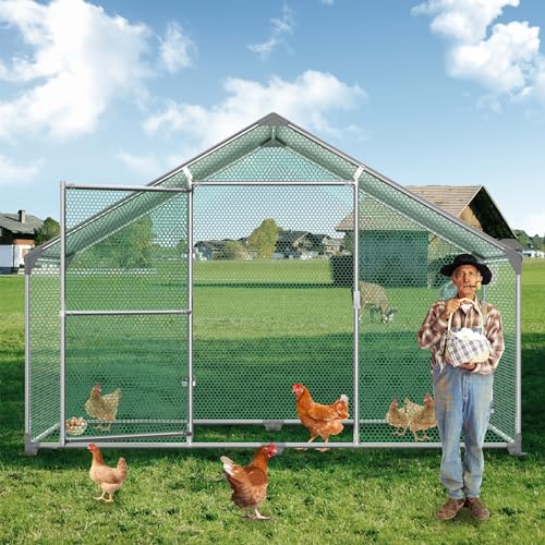 UISEBRT Hühnerstall Freilaufgehege Hühner Außengehege Hühnerhaus mit PE Sonnenschutzdach Hühnerkäfig mit Schloss Verzinkter Stahlrahmen Haustierkäfig 3 x 2 x 2 m UISEBRT Hühnerstall Freilaufgehege Hühner Außengehege Hühnerhaus mit PE Sonnenschutzdach Hühnerkäfig mit Schloss Verzinkter Stahlrahmen Haustierkäfig 3 x 2 x 2 m von UISEBRT