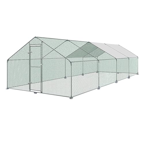 UISEBRT Hühnerstall Käfige Kleintierstall - Freilaufgehege mit PE Dach für Geflügel, Kaninchen, Kleine Haustiere, Hunde (3 x 8 x 2 m) von UISEBRT