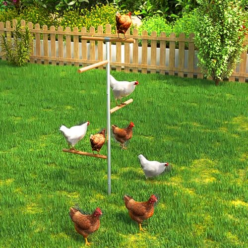 UISEBRT Hühnerstange Sitzstange Hühner,Hühnerbaum aus Holz Vogelständer,Zubehör für Hühner, 120x140cm Hühnerspielzeug für Hühnerstall Bauernhof von UISEBRT