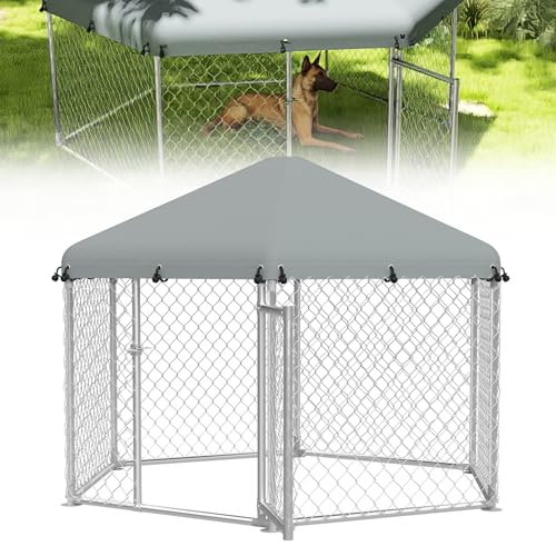 UISEBRT Hundezwinger Hundehütte Outdoor Hundehaus 210x185x150 cm UV- & Wasserdicht Hundekäfig mit Dach aus 420D Oxford-Gewebe Welpenlaufstall Verschließbares Riegelsystem und Sicheres Design UISEBRT Hundezwinger Hundehütte Outdoor Hundehaus 210x185x150 cm UV- & Wasserdicht Hundekäfig mit Dach aus 420D Oxford-Gewebe Welpenlaufstall Verschließbares Riegelsystem und Sicheres Design von UISEBRT