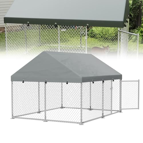 UISEBRT Hundezwinger Hundehütte Outdoor Hundehaus 250x200x165 cm UV- & Wasserdicht Hundekäfig mit Dach aus 420D Oxford-Gewebe Welpenlaufstall Verschließbares Riegelsystem und Sicheres Design UISEBRT Hundezwinger Hundehütte Outdoor Hundehaus 250x200x165 cm UV- & Wasserdicht Hundekäfig mit Dach aus 420D Oxford-Gewebe Welpenlaufstall Verschließbares Riegelsystem und Sicheres Design von UISEBRT
