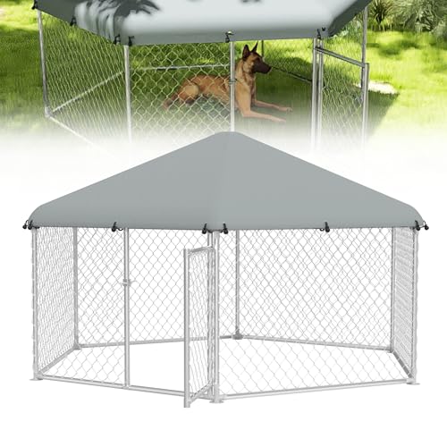 UISEBRT Hundezwinger Hundehütte Outdoor Hundehaus 280x250x165 cm UV- & Wasserdicht Hundekäfig mit Dach aus 420D Oxford-Gewebe Welpenlaufstall Verschließbares Riegelsystem und Sicheres Design UISEBRT Hundezwinger Hundehütte Outdoor Hundehaus 280x250x165 cm UV- & Wasserdicht Hundekäfig mit Dach aus 420D Oxford-Gewebe Welpenlaufstall Verschließbares Riegelsystem und Sicheres Design von UISEBRT