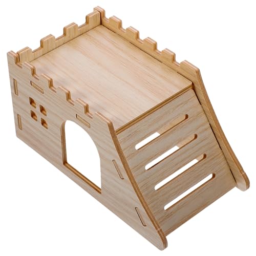 UKCOCO 1 Satz Holzlabyrinth Hütte Meerschweinchen Hamster Klein Versteck Drinnen Hasenhaus Chinchilla Nahrungssuche Käfige Kaninchenstall Tierhütte Tierhaus Eichhörnchenholzhütte Hölzern von UKCOCO