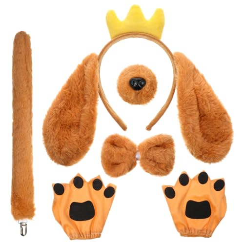 UKCOCO Tier-Stirnband-Set Für Cosplay – Realistisches Design Angenehme Textur Wiederverwendbar Langlebig Hundeohren Und - Vollständige Verwandlung Mittelgroße Hundekostüme von UKCOCO