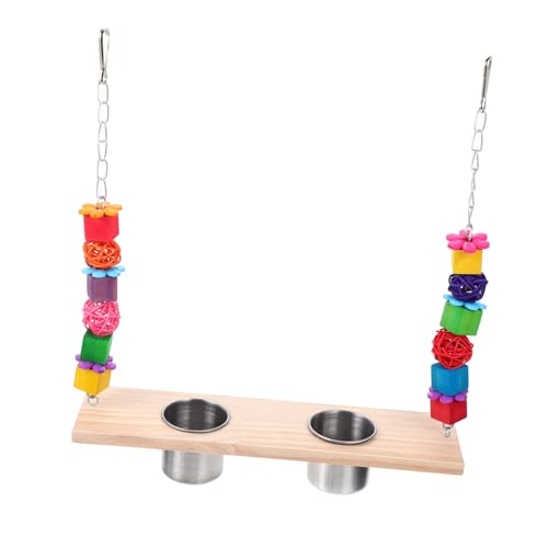 UKCOCO 1 Satz Papageienschaukel Vogel Fütterer Kauspielzeug für Haustiervögel holzspielzeug holzspielsachen hängender Schaukel-Futterspender Vogelfutterschaukel Rostfreier Stahl Colorful UKCOCO 1 Satz Papageienschaukel Vogel Fütterer Kauspielzeug für Haustiervögel holzspielzeug holzspielsachen hängender Schaukel-Futterspender Vogelfutterschaukel Rostfreier Stahl Colorful von UKCOCO