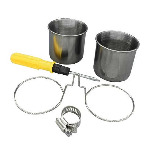 UKCOCO 1 Satz Vogel Futter Box Futter Becher Igelschale Haustierschalen Post Katzennapf Schüssel Automatisch Entwöhnungslöffel Trinkbecher Für Haustiere Käfig Katzennäpfe Rostfreier Stahl UKCOCO 1 Satz Vogel Futter Box Futter Becher Igelschale Haustierschalen Post Katzennapf Schüssel Automatisch Entwöhnungslöffel Trinkbecher Für Haustiere Käfig Katzennäpfe Rostfreier Stahl von UKCOCO