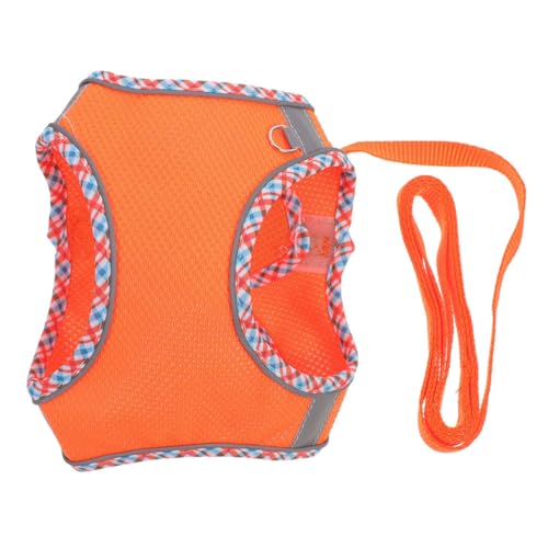 UKCOCO 1 Set Haustierträger Welpenweste Geschirr Hundegeschirr Hundeweste Geschirr Hundekette Leine Hunde Für Training Fellpflege Outdoor Welpengeschirr Geschirre Haustierzubehör Orange von UKCOCO