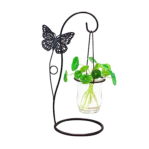 UKCOCO 1 Stück Desktop -Dekoration einmachgläser kunstplflanze blumenvasen glasflasche hochzeitsdeko Schwarze Vase für modern drinnen Einzel Eisenhandwerk Blumenanordnung Vase Black von UKCOCO