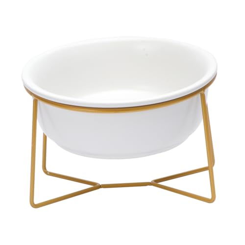 UKCOCO 1 Stück Futternapf für Haustiere Haustier-Hundenäpfe erhöhte Futternäpfe für Katzen Slow Feeder Hundenapf Schlüssel Stand pet Supplies Dog Bowl hohe Füße Feeder Speiseteller Weiß von UKCOCO