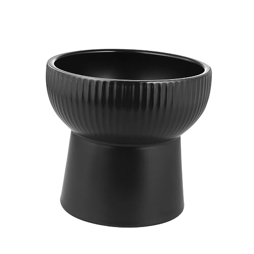 UKCOCO 1 Stück Futternapf für Haustiere schwarzer Katzennapf Schüssel Futterautomat für Haustiere Becken pet Water Bowl pet Food Container Speiseteller Haustierwerkzeug aus Keramik Black von UKCOCO